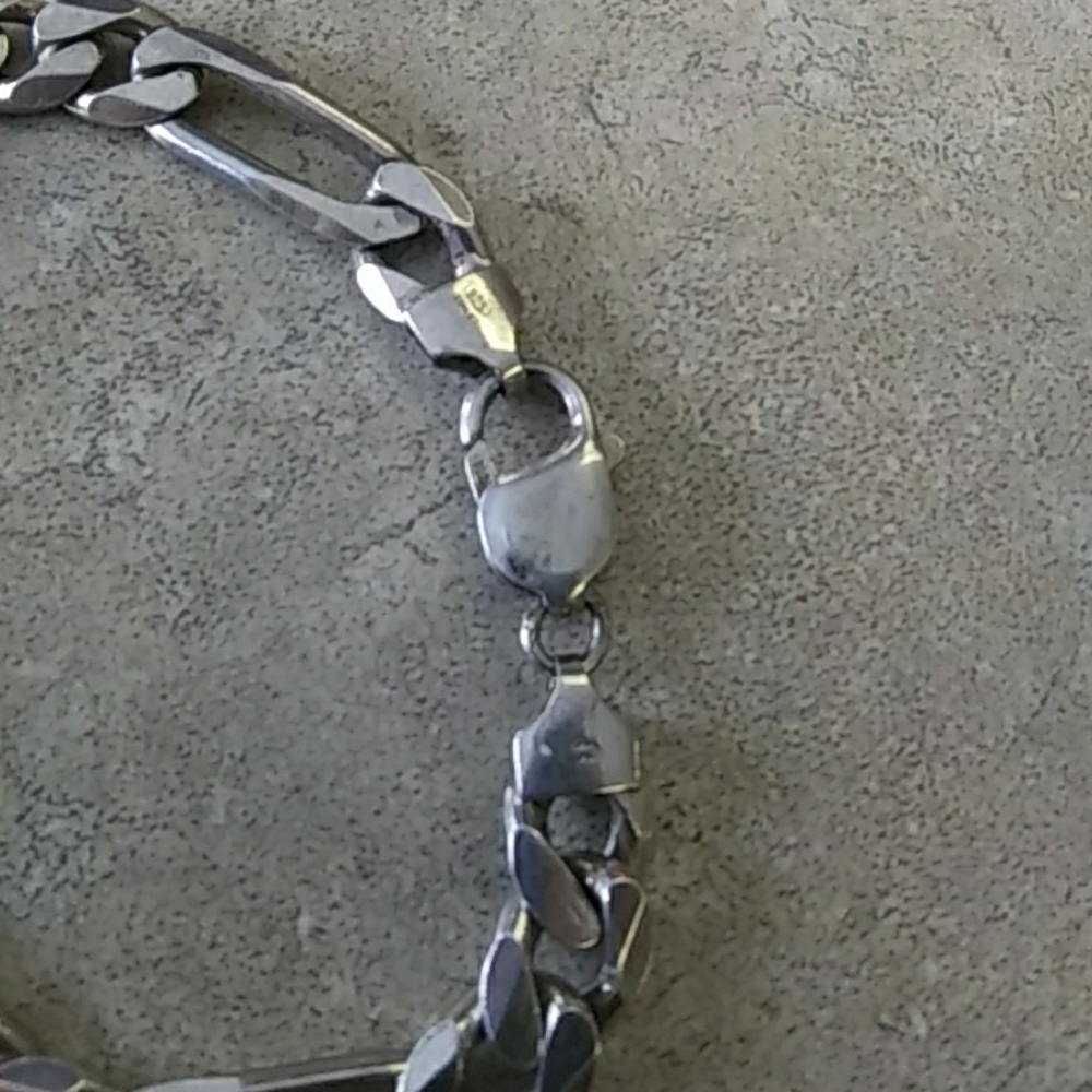 7 1/2" Heavy Solid Sterling Silver Link Bracelet - image 2